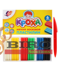 Pastă de modelat moale Kroha, 6 culori x 15 gr.